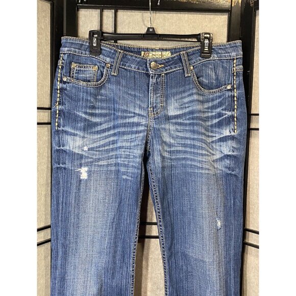 BKE Jeans Tenley Distressed Bootcut Stretch Western WOMENS 30 X 31 1/2 - Picture 2 of 15